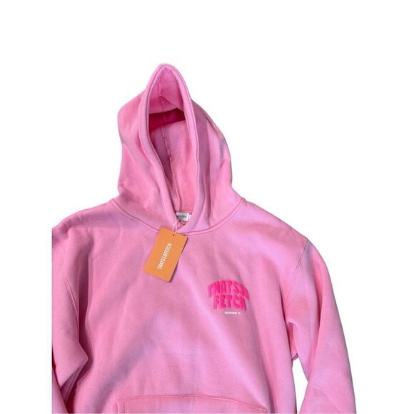 NWT That So Fetch Series 5 Womens Pink Fleece Logo Pullover Hoodie Size S/M - Picture 3 of 7